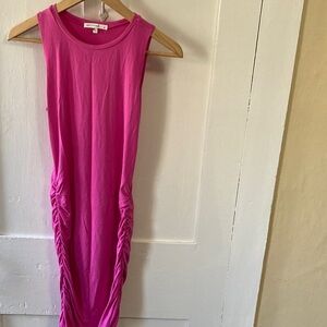 Antistar Fuchsia Ruched Midi Dress